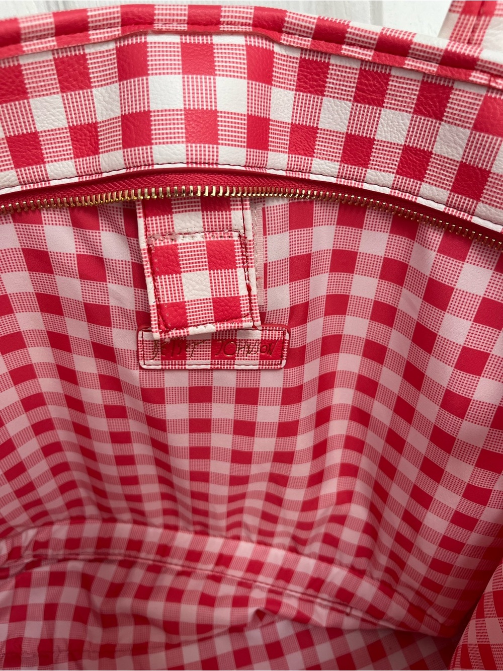 Betsey Johnson New Canvas Gingham Tote Handbag Bag Scarf Summer Spring Picnic - Picture 12 of 16